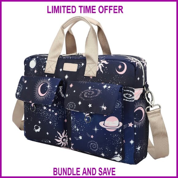 Water Repellent Laptop Messenger Bag 15.6 Inch Multi-Functional Briefcase